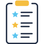 Blue and gold clipboard with stars